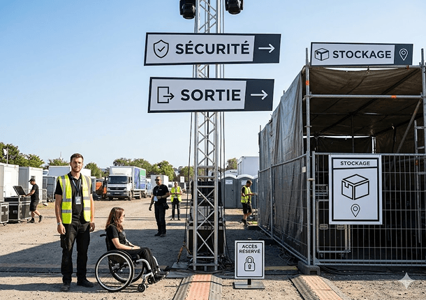 Signalétique pour les équipes en festival